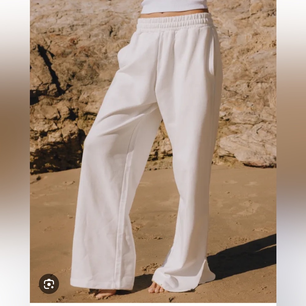 Daily Drills White Wide-Leg Pants